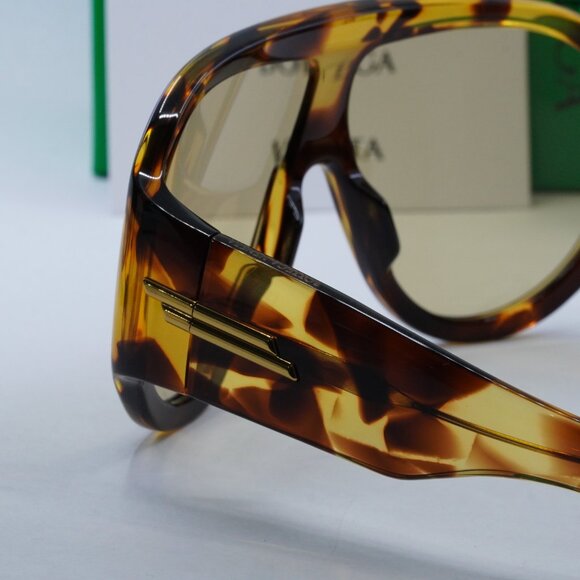Bottega Veneta BV1345S 002 Shield Sunglasses - Havana/Brown - Picture 9 of 12